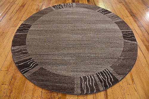 Unique Loom Del Mar Collection Area Rug-Transitional Inspired with Modern Contemporary Design, 6 ft x 6 ft, Light Brown/Beige