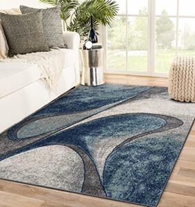luxe weavers tower hill abstract blue 8×10 area rug