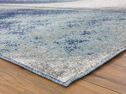 LUXE WEAVERS Tower Hill Abstract Blue 8x10 Area Rug