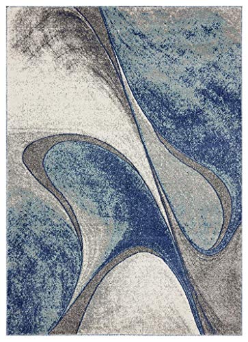 LUXE WEAVERS Tower Hill Abstract Blue 8x10 Area Rug