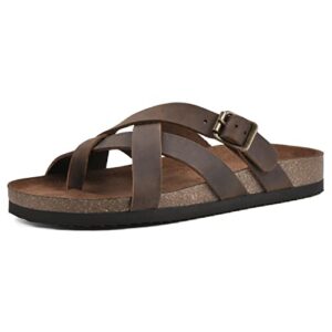 white mountain women’s hobo footbed sandal, brown/leather, 8 m