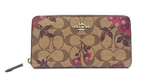 Coach F87716 Accordion Zip Around Wallet with Victorian Floral Print