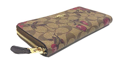 Coach F87716 Accordion Zip Around Wallet with Victorian Floral Print