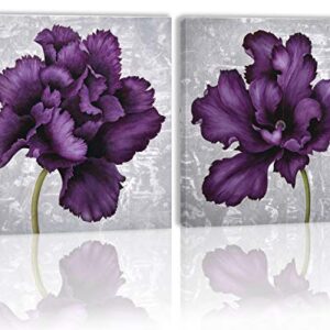 Purple Flower Wall Art Decor Canvas Painting Kitchen Prints Pictures for Home Living Dining Room