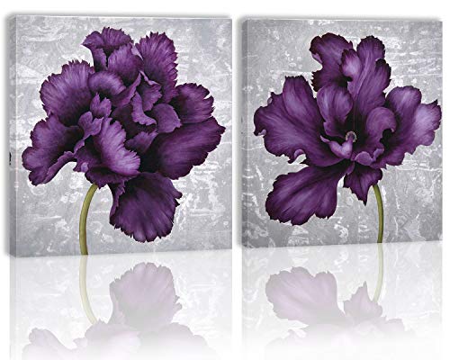 Purple Flower Wall Art Decor Canvas Painting Kitchen Prints Pictures for Home Living Dining Room