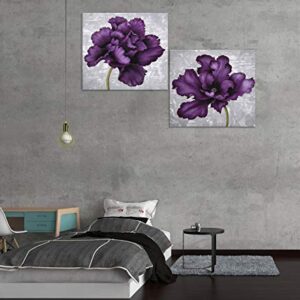 Purple Flower Wall Art Decor Canvas Painting Kitchen Prints Pictures for Home Living Dining Room