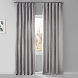 hpd half price drapes french linen curtains for room decorations light filtering 50 x 120 (1 panel), ln-xs1701-120, earl grey