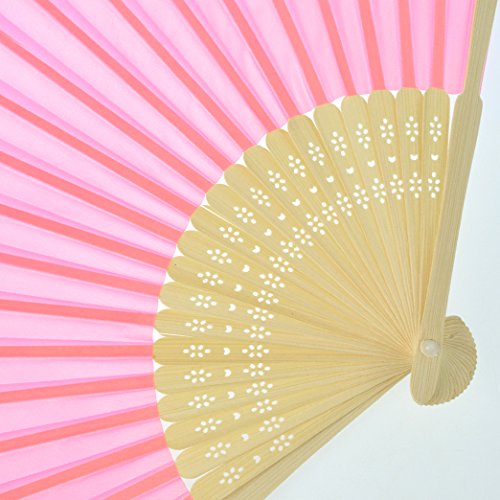 12 Pack DIY Hand Folding Fans Silk Bamboo Handheld Folding Fans Wedding Party Church Home Office Decoration