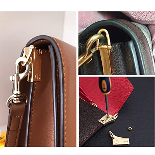 Metal Hook, U-Shaped Hardware Clip Left and Right Movable Ears for Bag Purse Modification and Repair Accessories 2 Pairs (Gold)