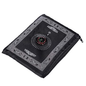 hitopin travel prayer mat, 60cm*100cm praying rug, portable polyester prayer rug with compass, islamic waterproof prayer mat, musilm prayer mat, for ramadan gifts, islamic prayer (black)