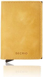 secrid – slim wallet genuine vintage leather rfid safe card case for max 12 cards (chocolate) (ochre)