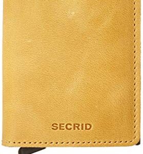 Secrid - Slim Wallet Genuine Vintage Leather RFID Safe Card Case for max 12 Cards (Chocolate) (Ochre)