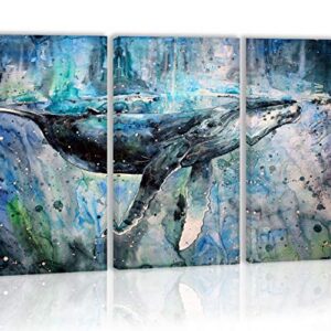 Blue Whale Wall Art Decor Modern Artwork Canvas Painting Prints Pictures Home Decor for Living Room Dining Room Bedroom