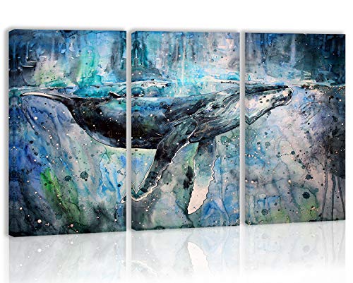 Blue Whale Wall Art Decor Modern Artwork Canvas Painting Prints Pictures Home Decor for Living Room Dining Room Bedroom