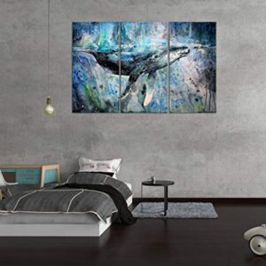 Blue Whale Wall Art Decor Modern Artwork Canvas Painting Prints Pictures Home Decor for Living Room Dining Room Bedroom