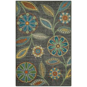 maples rugs reggie floral kitchen rugs non skid accent area carpet [made in usa], multi, 2’6 x 3’10