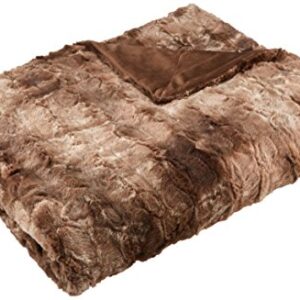 Amazon Brand – Pinzon Faux Fur Throw Blanket 63" x 87", Alpine Brown