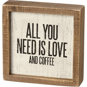primitives by kathy all you need is love and coffee inset box sign