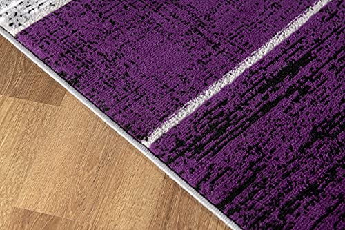 L'Baiet Verena Purple Geometric 8x10 Rugs, Bedroom Rug, Rugs for Living Room, Room Decor