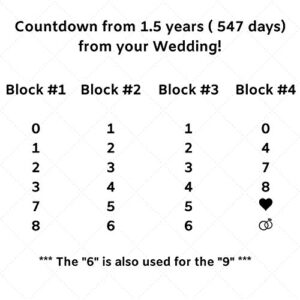 Wedding Countdown Calendar Wooden Blocks - Engagement Gifts - Bride to Be - Bridal Shower Gift - Engaged - Engagement Gifts for Couples - Rustic Gray with White Numbers