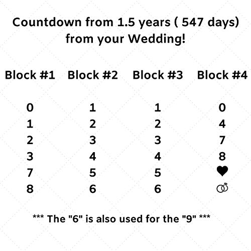 Wedding Countdown Calendar Wooden Blocks - Engagement Gifts - Bride to Be - Bridal Shower Gift - Engaged - Engagement Gifts for Couples - Rustic Gray with White Numbers