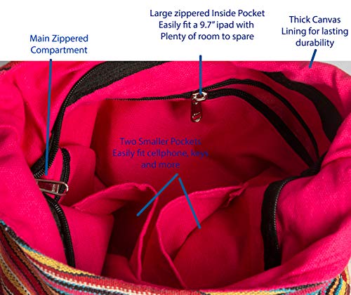 Pink Shoulder Bag Handmade Embroidered Elephant Boho Bohemian Hippie Tote Gypsy Beach Bag