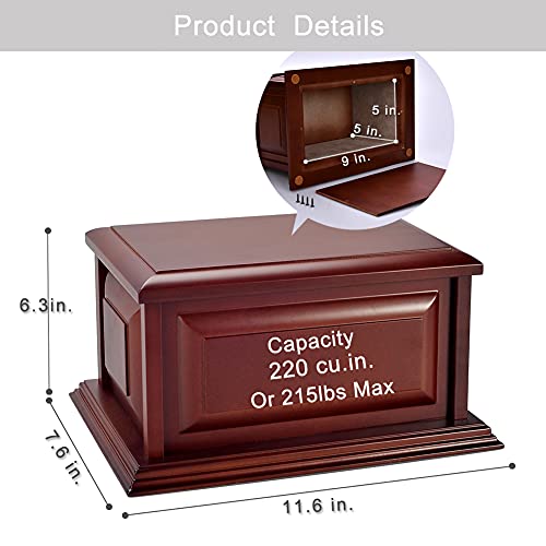 Wood Urn, Professional Wooden Urns for Human Ashes Adult,Burial-Cremation Urns (MDF)