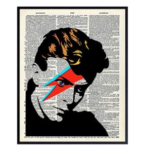 david bowie unframed dictionary wall art print – great gift for rock n roll music fans – chic home decor – ready to frame (8×10) photo – ziggy stardust