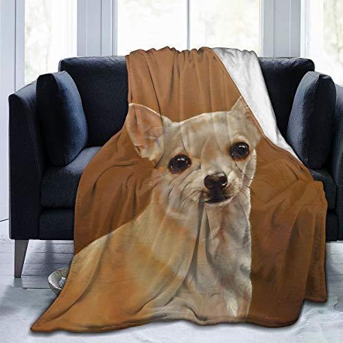 Yulimin Retro Chihuahua Dog Brown Baby Charm Full Fleece Throw Cloak Wearable Blanket Nursery Bedroom Bedding Decor Decorations Queen King Size Flannel Fluffy Plush Soft Cozy Comforter Quilt