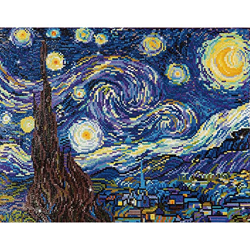 DIAMOND DOTZ Starry Night Van Gogh Diamond Painting Kit 20" x 16" Full Drill