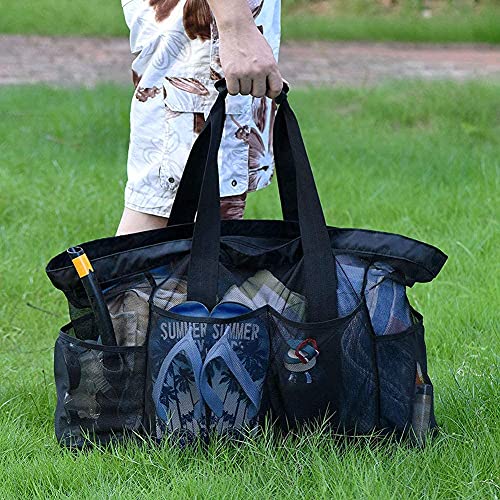 GOTDYA XL Mesh Beach Bags and Totes,Extra Large Beach Bag with Zipper and Pockets,Oversized Big Beach Duffle Bag for Towels Beach Toys,Ideal for Your Family Beach/Pool Trip