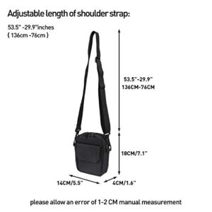 Black Small Side Shoulder Bag Crossbody Bag For Men Women Mini Messenger Bag Satchel Bag Travel Purse Wallet Passport Holder Bag, Cell Phone Purse Neck Pouch Wallet- Unisex