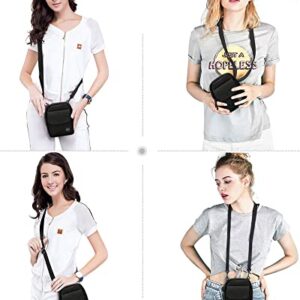 Black Small Side Shoulder Bag Crossbody Bag For Men Women Mini Messenger Bag Satchel Bag Travel Purse Wallet Passport Holder Bag, Cell Phone Purse Neck Pouch Wallet- Unisex