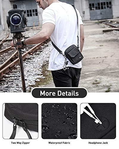 Black Small Side Shoulder Bag Crossbody Bag For Men Women Mini Messenger Bag Satchel Bag Travel Purse Wallet Passport Holder Bag, Cell Phone Purse Neck Pouch Wallet- Unisex