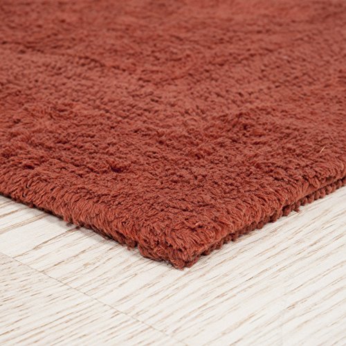 Bedford Home 100% Cotton 2 Piece Reversible Rug Set - Brick