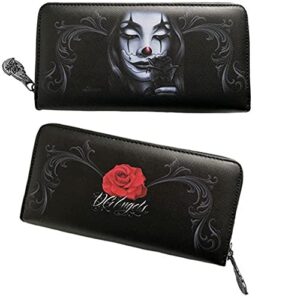 dga lowrider day of the dead payasa womens clutch zippered wallet