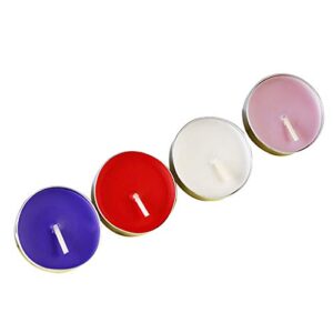 Tea Lights Candles, 50 Pack Flameless Colorful Tealights Holder Variety Relaxing Paraffin Pressed Wax 2 Hours Burn Time for Travel,Centerpiece,Party Gift Happy Birthday New Year Wedding (Blue)
