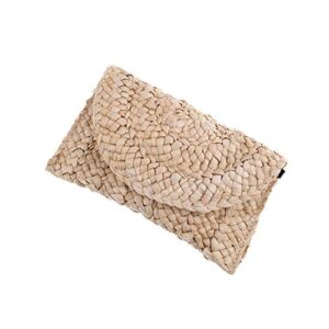 women straw woven clutch purse envelope handbag hasp summer beach wallet