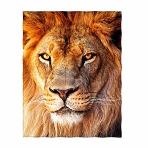qh lion printing velvet plush throw blanket comfort design home decoration fleece blanket perfect for couch sofa or travelling 58″ x 80″ (2)
