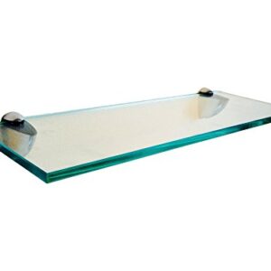 Fab Glass and Mirror 8 X 48 Inch Rectangle Floating Clear Tempered Kit Glass Shelf, 8" X 48",