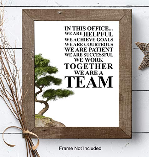 Team Office Wall Art Decor- Unique Motivational Gift for Boss, Manager - UNFRAMED Photo 8X10 - Inspirational Teamwork Quote Print