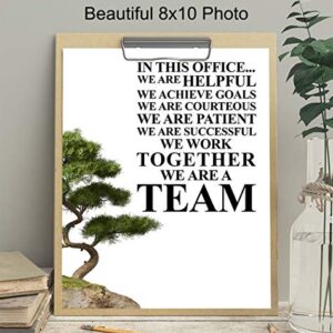 Team Office Wall Art Decor- Unique Motivational Gift for Boss, Manager - UNFRAMED Photo 8X10 - Inspirational Teamwork Quote Print