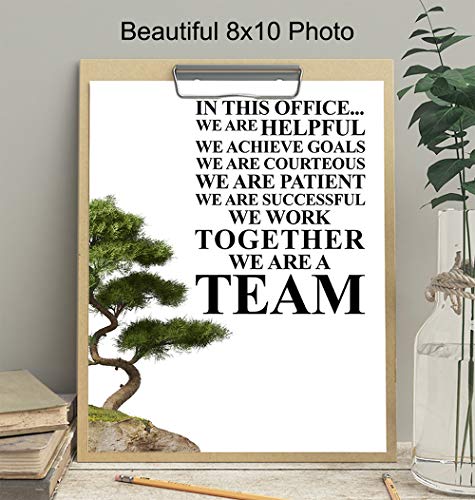 Team Office Wall Art Decor- Unique Motivational Gift for Boss, Manager - UNFRAMED Photo 8X10 - Inspirational Teamwork Quote Print