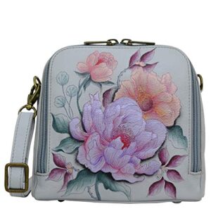 anuschka women’s genuine leather zip around travel organizer – hand painted exterior – bel fiori