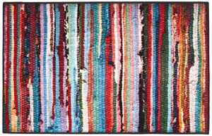 brumlow mills multi-color rags printed home décor area rug for living room, kitchen mat, bedroom, office or entryway rug, 2’6″ x 3’10”