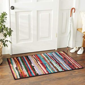Brumlow Mills Multi-Color Rags Printed Home Décor Area Rug for Living Room, Kitchen Mat, Bedroom, Office or Entryway Rug, 2'6" x 3'10"