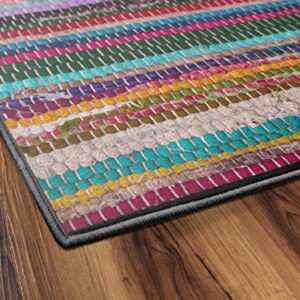 Brumlow Mills Multi-Color Rags Printed Home Décor Area Rug for Living Room, Kitchen Mat, Bedroom, Office or Entryway Rug, 2'6" x 3'10"