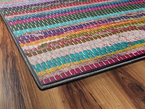 Brumlow Mills Multi-Color Rags Printed Home Décor Area Rug for Living Room, Kitchen Mat, Bedroom, Office or Entryway Rug, 2'6" x 3'10"