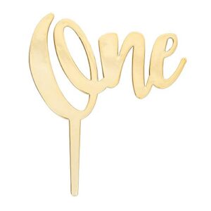 decopac numeral one candle holder cake pick, gold