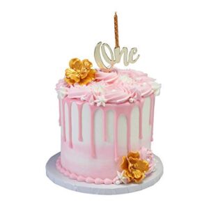 DecoPac Numeral One Candle Holder Cake Pick, Gold